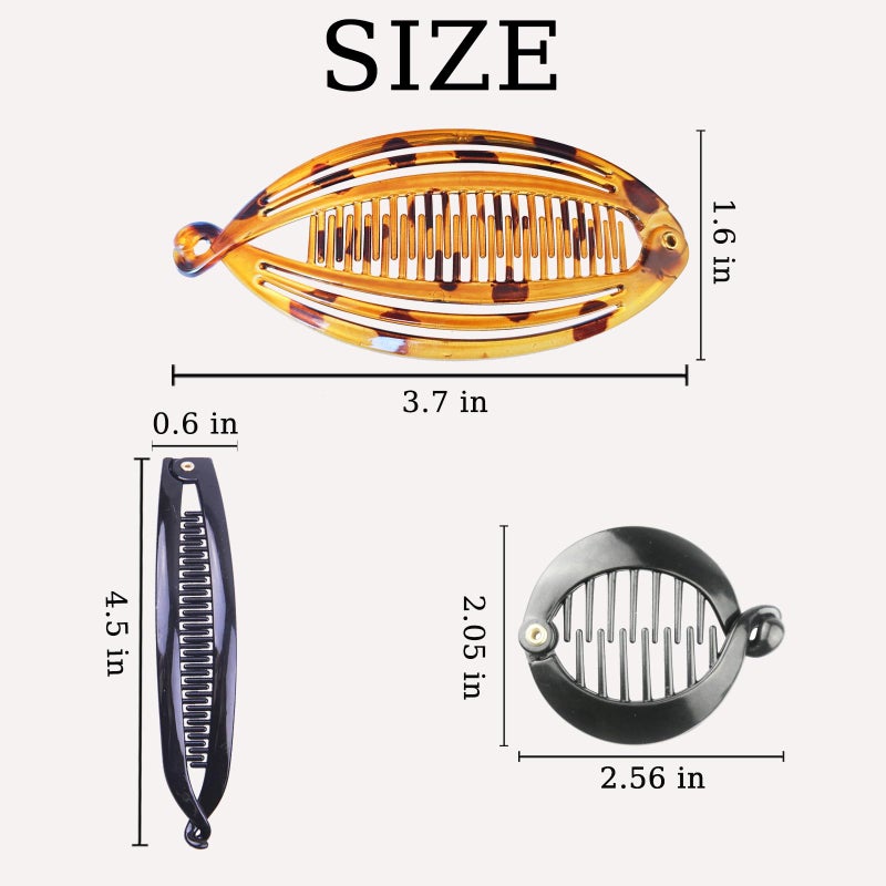 Aaiffey 6 pcs Banana Hair Clips Vintage Classic Hair Comb Clips Fish Shap Ponytail Hair Holder for Women Banana Clips Hair Accessories - Image 3